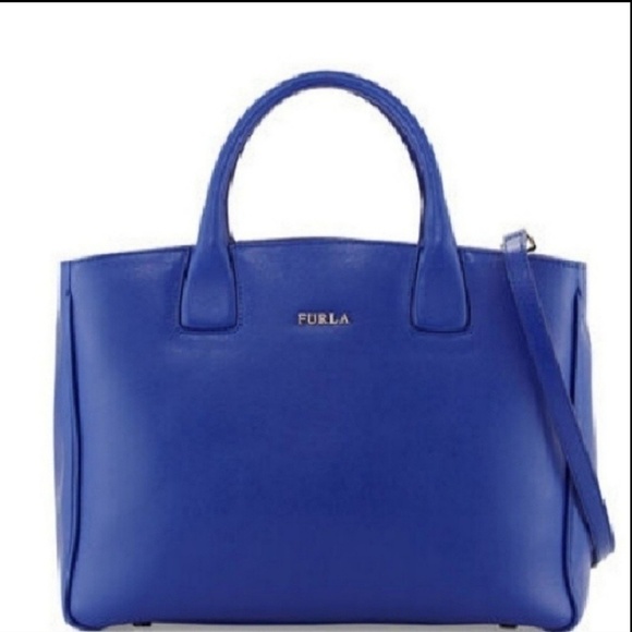 Furla Handbags - Furla Camilla Medium Leather Tote Bag, Blue Laguna